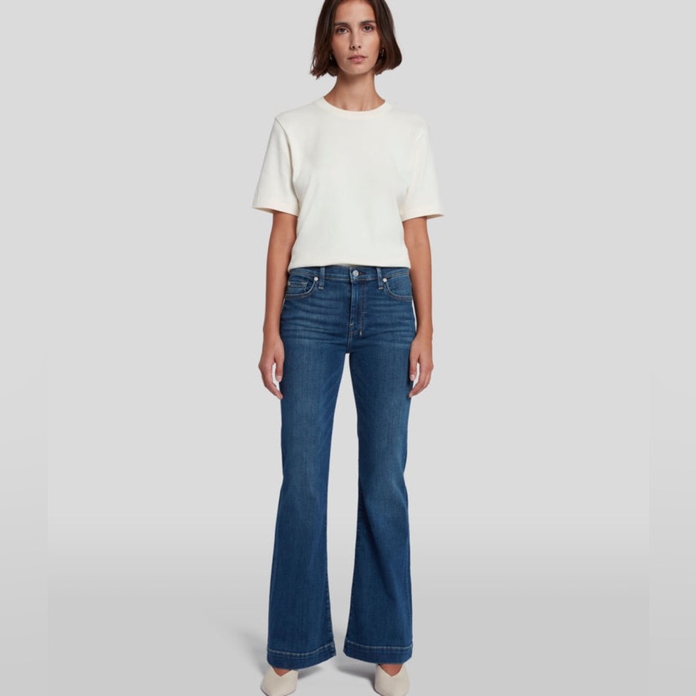 7 For All Mankind Dark Blue Flare Jeans